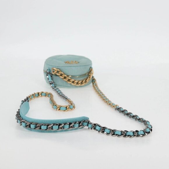 CHANEL Chain Shoulder Bag Denim Blue Gold CC Auth 118918M - Picture 8 of 16